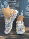 Women's Stylish Canvas Sneakers for All Seasons - Lace-Up Slip-On Skateboarding Shoes