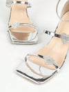 Sparkle and Shine: Square-Toe Stiletto Sandals with Heart-Shaped Rhinestone Decor