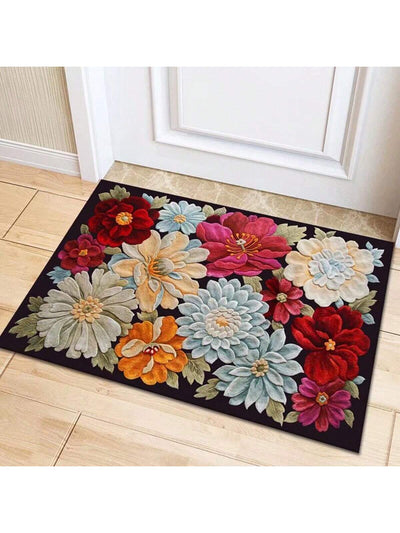 Vibrant Colorful Flower Pattern Rug: Perfect for All Seasons Indoor and Outdoor Use