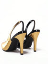 Golden Glamour: Elegant Color Block Stiletto Sandals for Parties and Formal Occasions