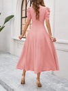 Flirty and Feminine: Women's Puff Sleeve Waist-Cinched Dress