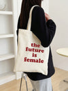 Redefine Your Style: The Future Letters Canvas Tote Bag for Women