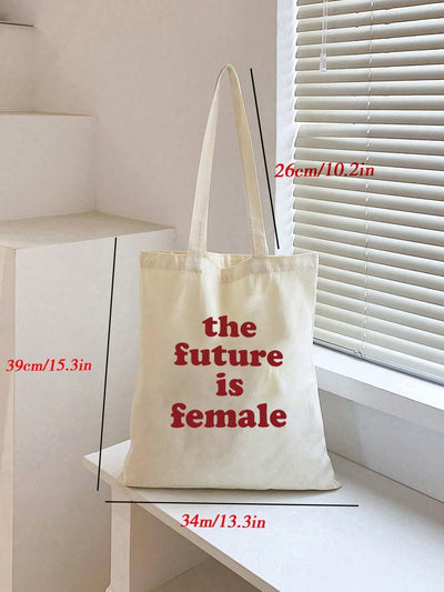 Redefine Your Style: The Future Letters Canvas Tote Bag for Women