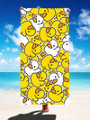 Quack-tastic Superfine Fiber Quick-Drying Beach Towel and Yoga Mat with Yellow Duck Print