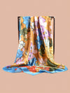 Sweet Floral Print and Luxurious Silk Square Headscarf