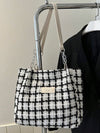 Chic Plaid Color Block Shoulder Bag - Stylish & Spacious for Everyday Use