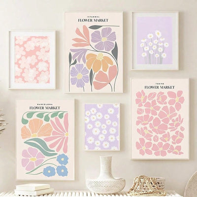 Stunning Flower Market Posters: Bring Nature Into Your Home or Office with This 8PCS Mural Art Collection