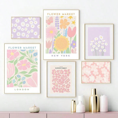 Stunning Flower Market Posters: Bring Nature Into Your Home or Office with This 8PCS Mural Art Collection