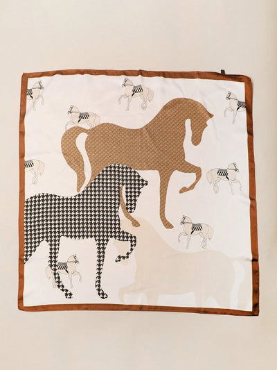 Elegant Classic Horse Pattern Bandana: A Stylish Head Wrap