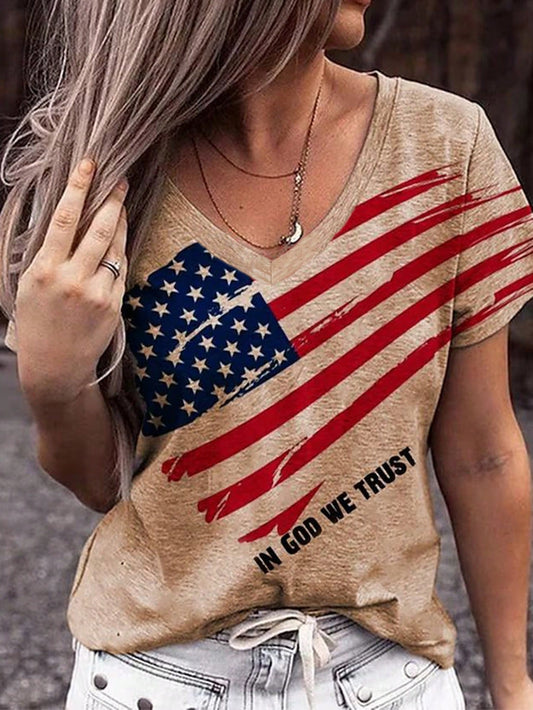 Celebrate your patriotism with our USA Pride: USA Flag Printed Casual T-Shirt. Made for Spring and Summer, this comfortable shirt combines style and national pride. Perfect for any occasion, show off your love for the USA in this quality shirt.