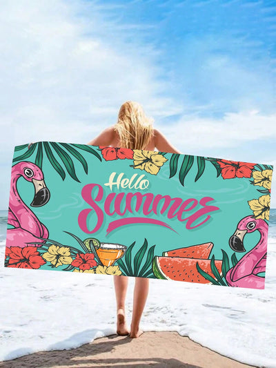 This Nordic Tropical Flamingo <a href="https://canaryhouze.com/collections/towels?sort_by=created-descending" target="_blank" rel="noopener">Beach Towel</a> offers the perfect blend of functionality and style. Made from quick-drying, superfine fiber, it is ideal for use while traveling, camping, or swimming. Its versatile design allows for various uses, making it a must-have for any beach day or outdoor adventure.