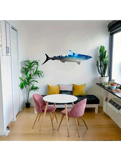 Large Shark Shape Iron Art Decoration: Unique Indoor/Outdoor Wall Decor