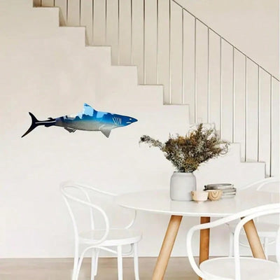 Large Shark Shape Iron Art Decoration: Unique Indoor/Outdoor Wall Decor