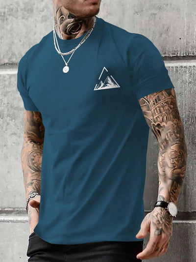 Mountain Majesty: Men's Short Sleeve T-Shirt for Outdoor Enthusiasts