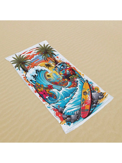 Surf City Microfiber Beach Towel: Stay Protected and Dry All Summer Long!