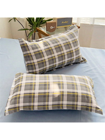 Cozy Plaid Print Duvet Cover Set - Perfect for All Seasons Bedroom Decor