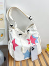 Stylish Starry Summer Tote: Large Capacity Shoulder Bag for Students