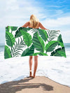 Scenic Tree & Leaf Pattern Beach Yoga Mat, Towel, Shawl & Blanket Set - Quick Dry & Water Absorbing for Travel, Swimming, Camping & Picnic