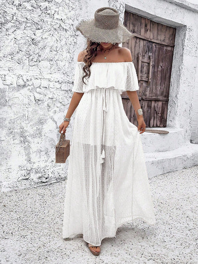 Chic and Flirty: Ladies Fashionable Off-Shoulder Dress