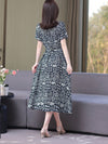 Chic and Casual: Women's Loose-Fit Fishbone Print Dress