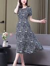 Chic and Casual: Women's Loose-Fit Fishbone Print Dress