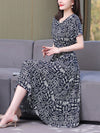 Chic and Casual: Women's Loose-Fit Fishbone Print Dress