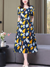 Chic and Casual: Women's Loose-Fit Fishbone Print Dress