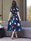 Chic and Casual: Women's Loose-Fit Fishbone Print Dress