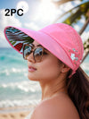 Ultimate Stylish Sun Protection Hat with Ponytail Hole and Faux Pearl Decoration for Women's Outdoor Adventures