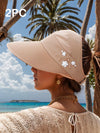 Ultimate Stylish Sun Protection Hat with Ponytail Hole and Faux Pearl Decoration for Women's Outdoor Adventures