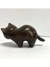 Hand-Carved Ebony Wood Mischievous Cat Animal Model: A Unique Pet Memorial Toy and Surprise Gift for Festivals