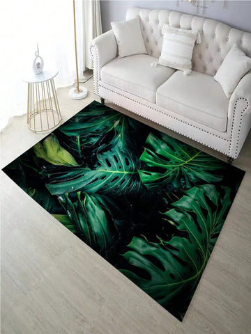 Elevate Your Living Space with Green Plants Leaves Pattern Area Rug