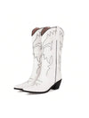 Stylish Women's Embroidered Cowboy Boots with Chunky Heel - Perfect for Western Vibes