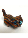 Whimsical Wooden Carved Rainbow Cat Model - A Unique Pet Memorial Toy and Birthday Surprise Gift