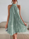 Stunning Solid Sequin Halter Dress: Embrace Unity in Style