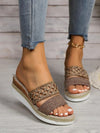 Retro Glittered Jute Rope Flat Sandals: Stylish Comfort for Every Occasion