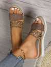 Retro Glittered Jute Rope Flat Sandals: Stylish Comfort for Every Occasion