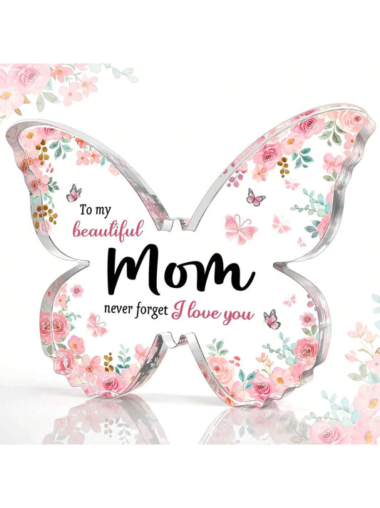 Beautiful Butterfly Shaped Acrylic Plaque: A Heartwarming Gift to Mom