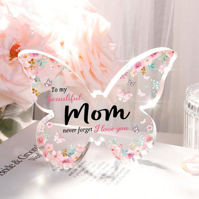 Beautiful Butterfly Shaped Acrylic Plaque: A Heartwarming Gift to Mom