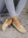 Vacation Ready: Khaki Flat Shoes with Hollow Out Design for Women