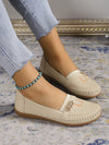 Vacation Ready: Khaki Flat Shoes with Hollow Out Design for Women