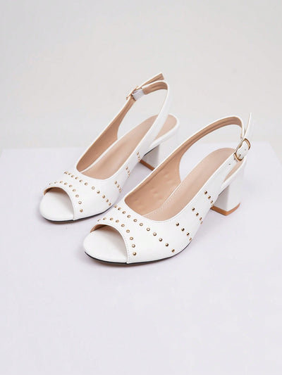 Chic & Comfy: Women's Open Toe Leather High Heel Sandals for Casual Parties