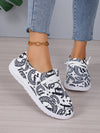 Chic Black and White Graphic Print Casual Sneakers for Women