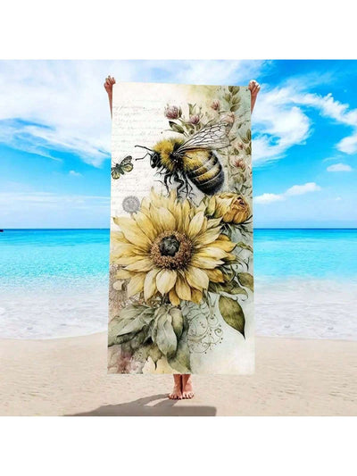 Ultimate Summer Fun: 1pc Large Beach Towel - Ultra Absorbent, Windproof, Sun Protective - Perfect for Beach Party, Camping, Dry Travel - Vacation Essential Gift for Kids, Men, Women, Girls, Boys - 59"X29" - A Must-Have Summer Necessity