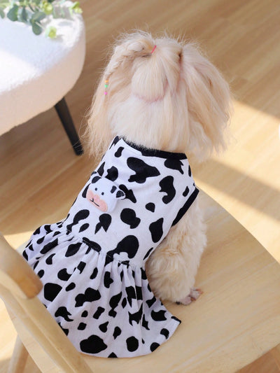 This Moo-velous Milk Print Dress will make your pet stylish and chic this Spring &amp; Summer. The fun and playful milk print will surely turn heads, while the lightweight fabric will keep your pet comfortable in the warmer weather. A must-have for fashion-forward pet owners.