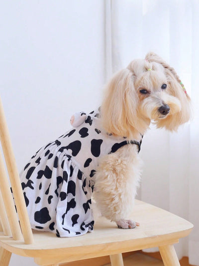 Moo-velous Milk Print Dress for Stylish Pets this Spring & Summer