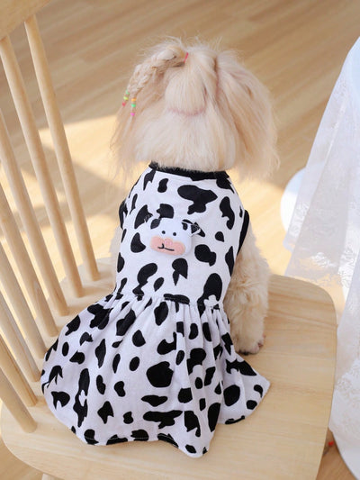 Moo-velous Milk Print Dress for Stylish Pets this Spring & Summer