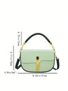 Chic Color Block Commuter Satchel: Stylish Work Bag with Flap Closure