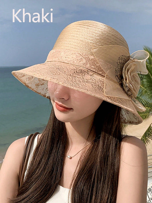 Elegant Vintage Flower Sun Hat for Women: Perfect for Summer Fun and Travel!