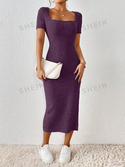 Elegance Defined: Frenchy Square Neck Maxi Dress